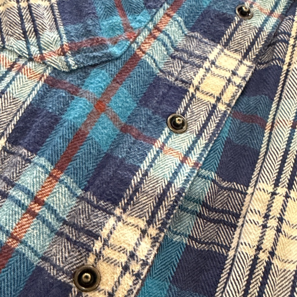 Ariat Men's Halmaty Blue and white Plaid retro fit Shirt size small - Picture 11 of 11